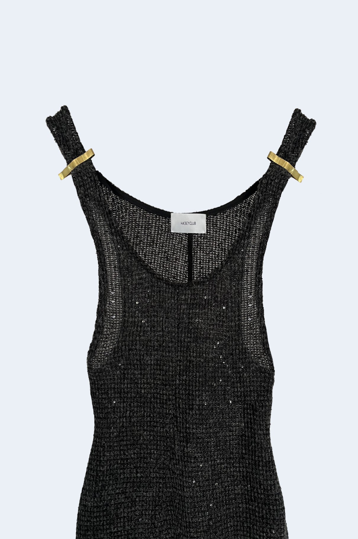 Vestido punto negro lentejuelas