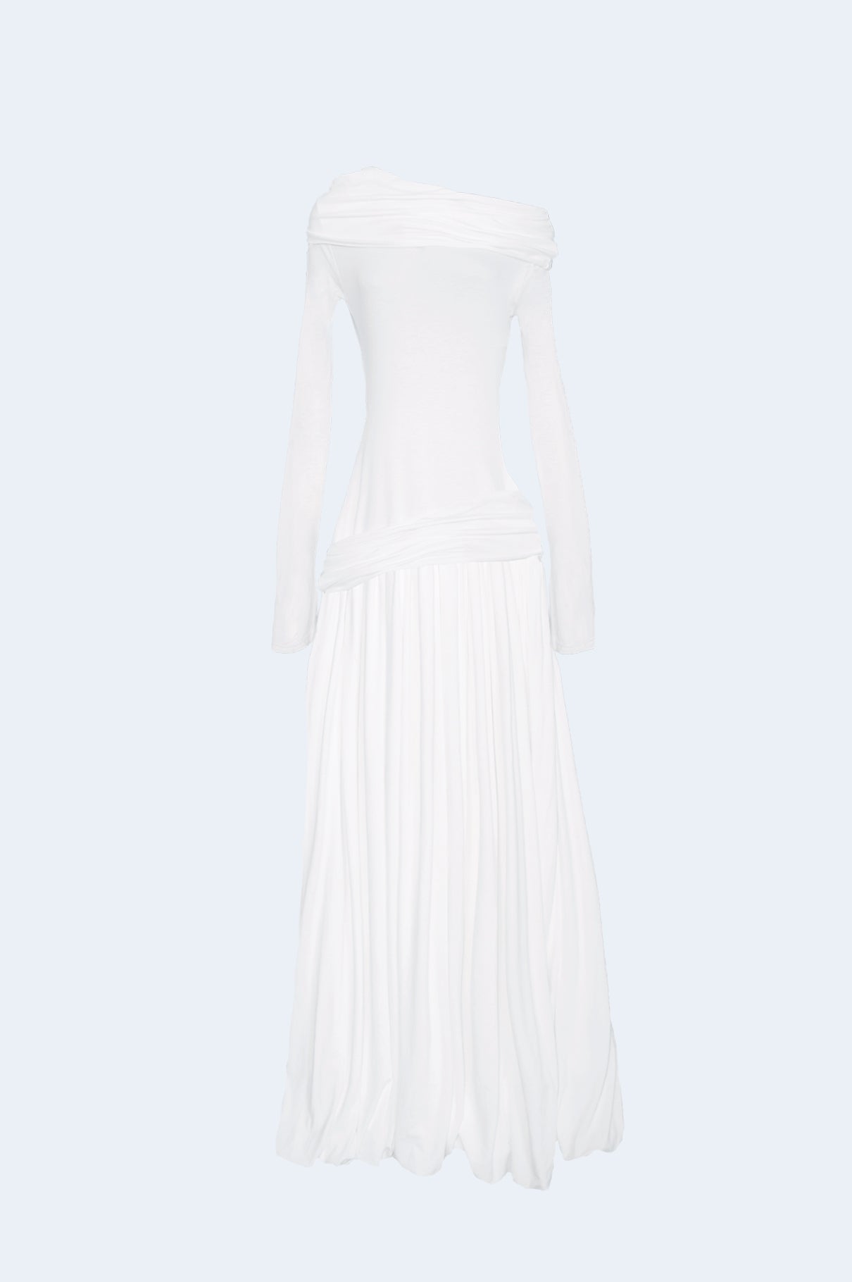 Vestido Blanco De Punto Midi