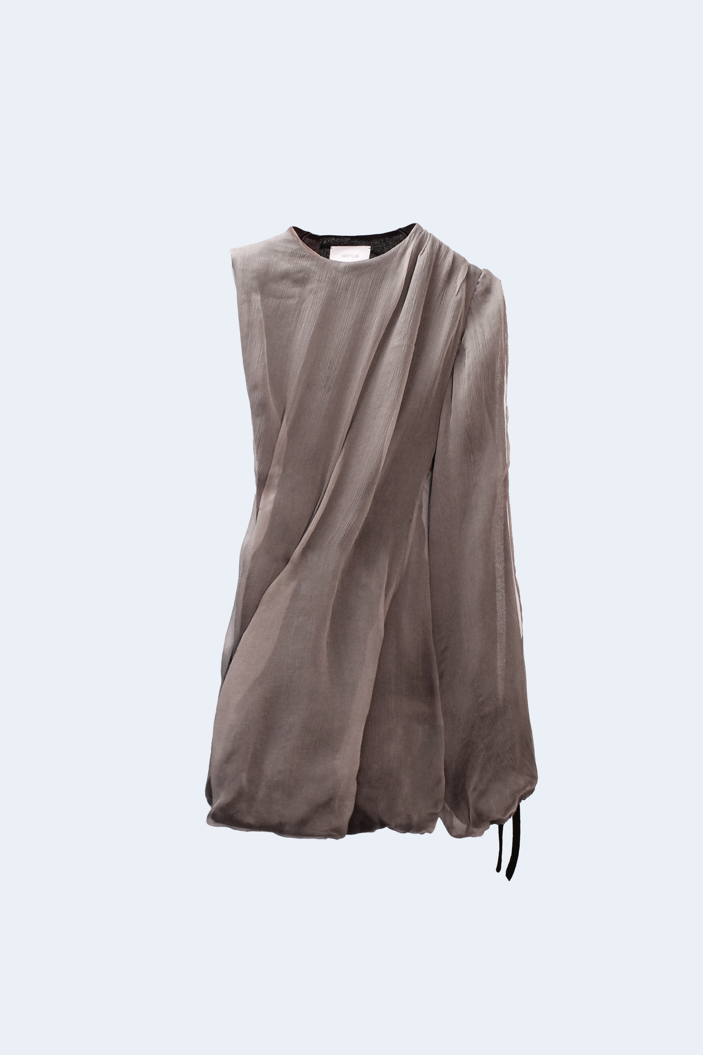 Taupe silk gauze minidress