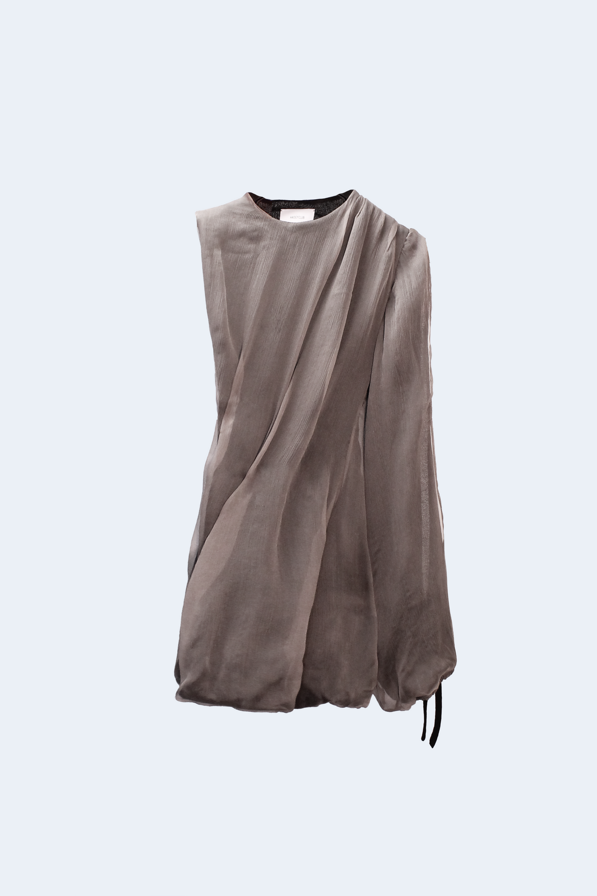 Taupe silk gauze minidress
